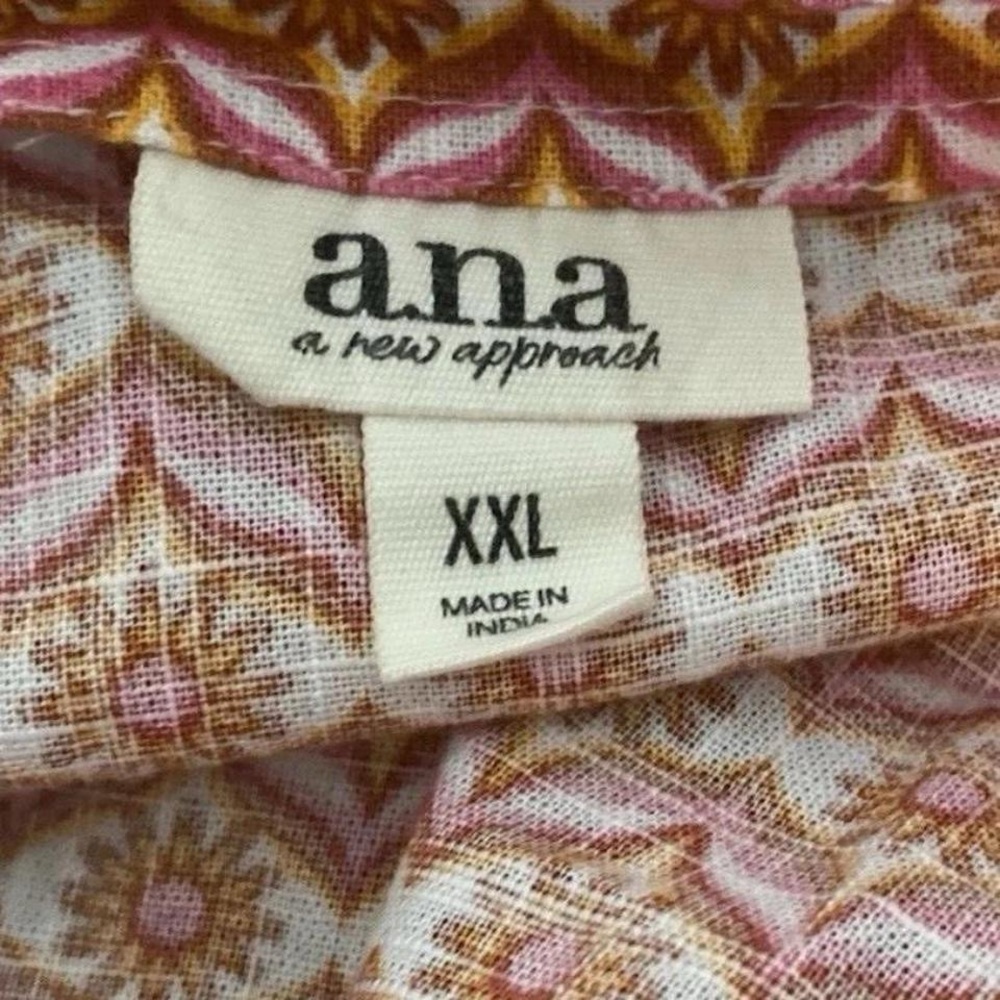 a.n.a. Pink Floral Cropped Tank Top, Size XXL, Retro Hippie Sleeveless - Picture 5 of 5